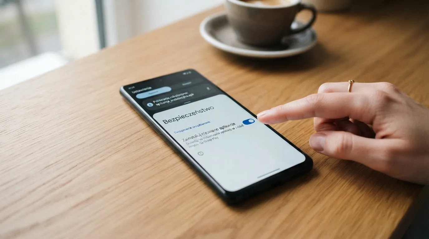 Ekran ustawień Androida z przełącznikiem zgody na instalację aplikacji z nieznanego źródła i pobranym plikiem instalacyjnym na liście