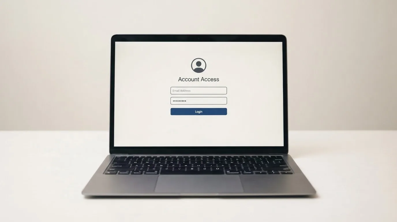 Strona logowania oficjalnej platformy Total Casino na ekranie laptopa, jedynego legalnego kasyna online w Polsce